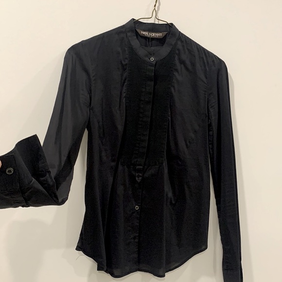 Slim fit black tuxedo style shirt - Picture 3 of 3